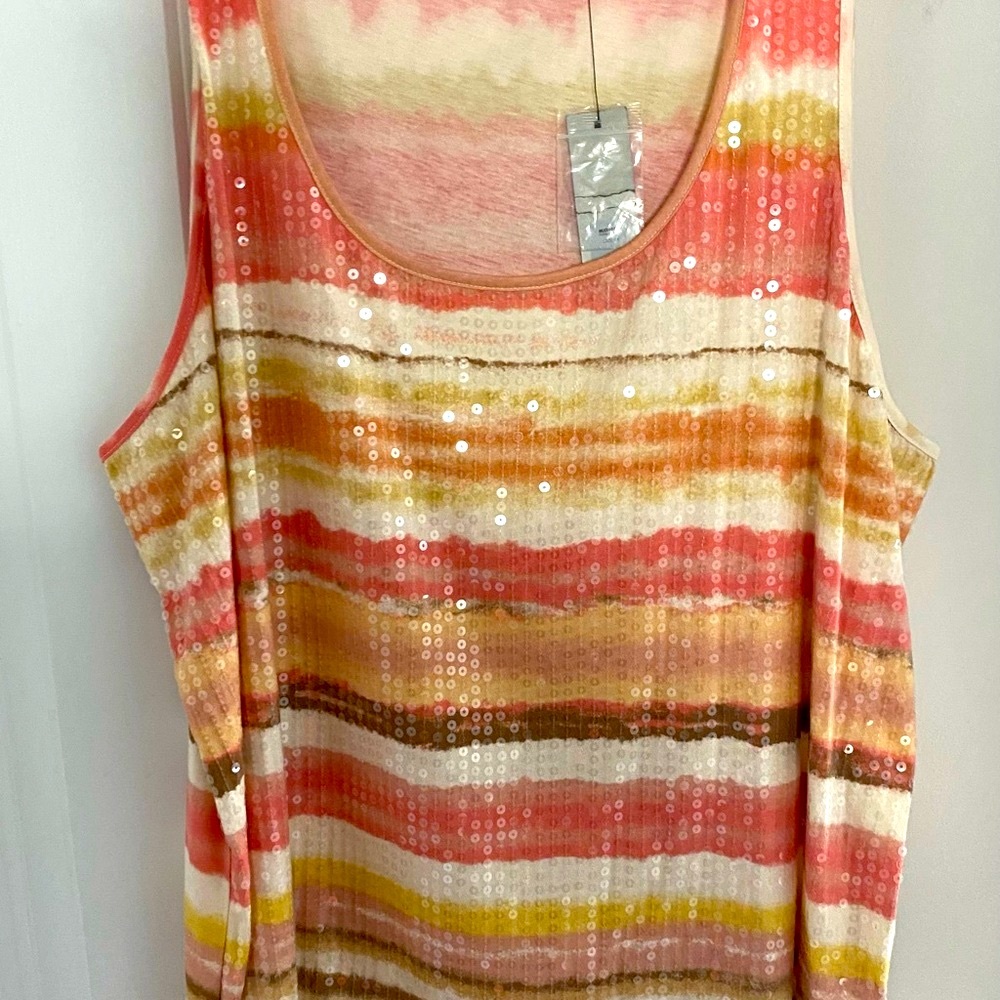APL, NWT Pastel Sequin Women Tank Top